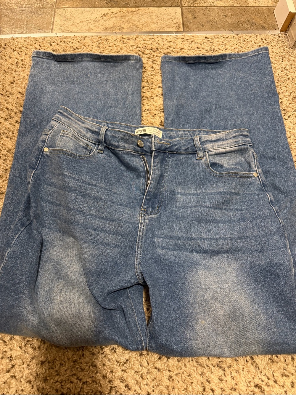 Women’s Light Blue Flared Denim Jeans – Wide Leg Style